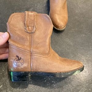 Boys toddler Georgia Boot brown leather cowboy boots size 10